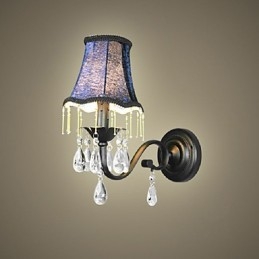 Applique en cristal avec abat-jour en tissu, best-seller en Europe et aux États-Unis