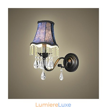 Applique en cristal avec abat-jour en tissu, best-seller en Europe et aux États-Unis Applique en cristal avec abat-jour en tissu, best-seller en Europe et aux États-Unis