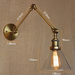 Lampe murale de chambre à coucher moderne en bronze, design exclusif, style rétro vintage, pour hall d'église
