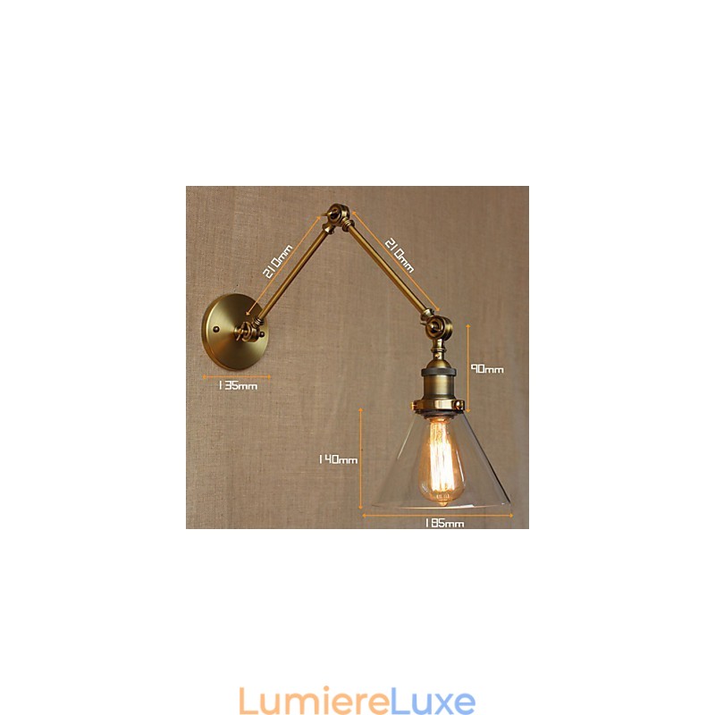Lampe murale de chambre à coucher moderne en bronze, design exclusif, style rétro vintage, pour hall d'église