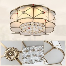 Plafonnier en métal et laiton, style traditionnel, classique et rustique