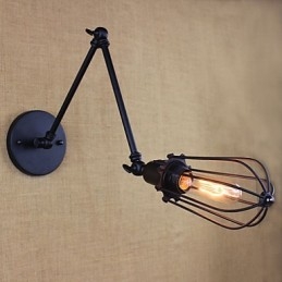 Lampe murale style lit, hôtel, restaurant, bras en fer, double, rétro, vintage, ceinture noire, interrupteur