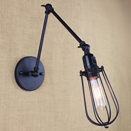 Lampe murale style lit, hôtel, restaurant, bras en fer, double, rétro, vintage, ceinture noire, interrupteur