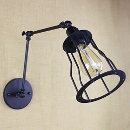 Lampe murale style lit, hôtel, restaurant, bras en fer, double, rétro, vintage, ceinture noire, interrupteur