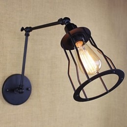 Lampe murale style lit, hôtel, restaurant, bras en fer, double, rétro, vintage, ceinture noire, interrupteur