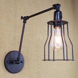 Lampe murale style lit, hôtel, restaurant, bras en fer, double, rétro, vintage, ceinture noire, interrupteur