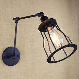 Lampe murale style lit, hôtel, restaurant, bras en fer, double, rétro, vintage, ceinture noire, interrupteur