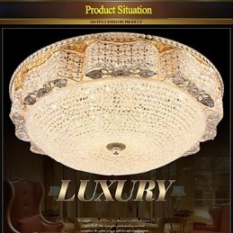 Plafonnier en cristal de luxe moderne, éclairage d'intérieur, diamètre 50 cm