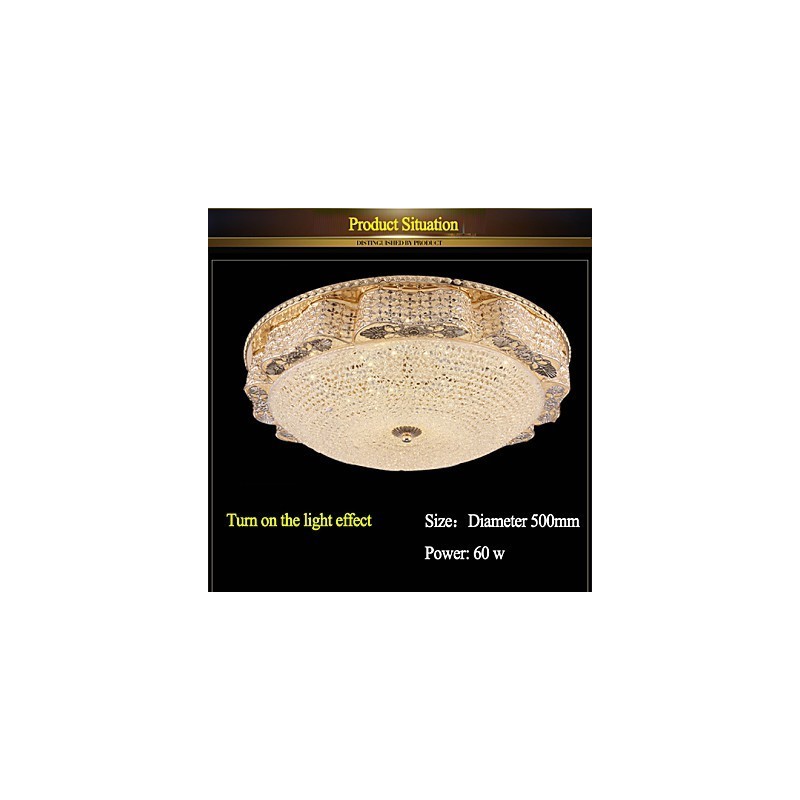 Plafonnier en cristal de luxe moderne, éclairage d'intérieur, diamètre 50 cm