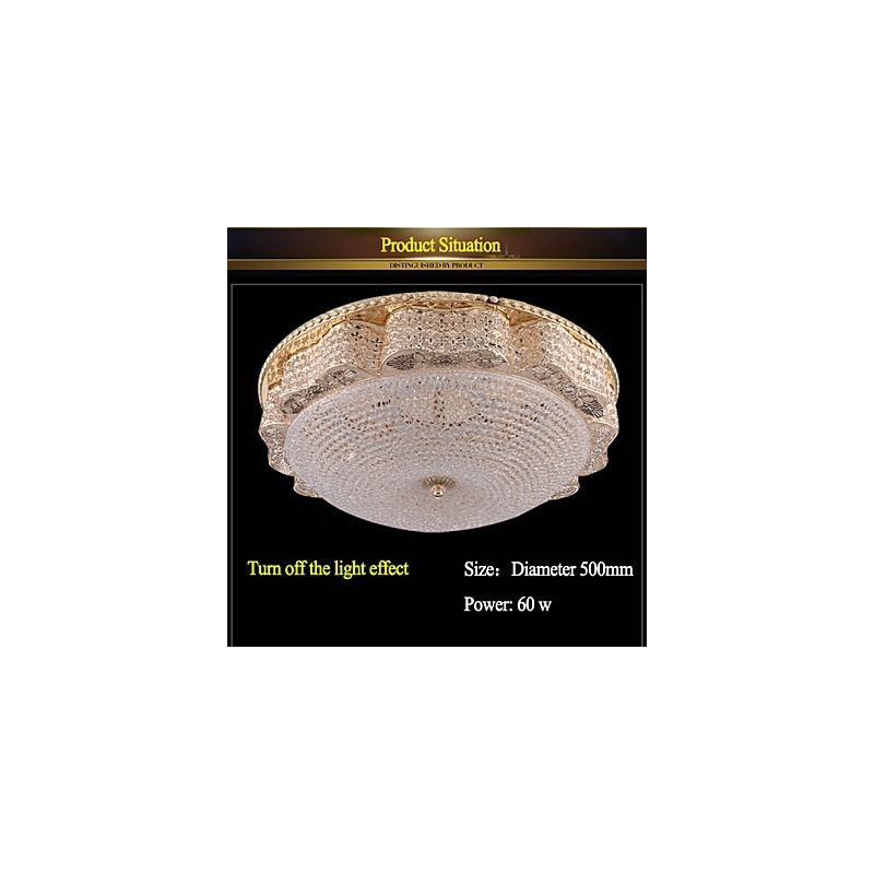 Plafonnier en cristal de luxe moderne, éclairage d'intérieur, diamètre 50 cm
