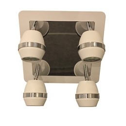 Appliques murales modernes sphériques chromées pour salle de bain avec 4 lumières
