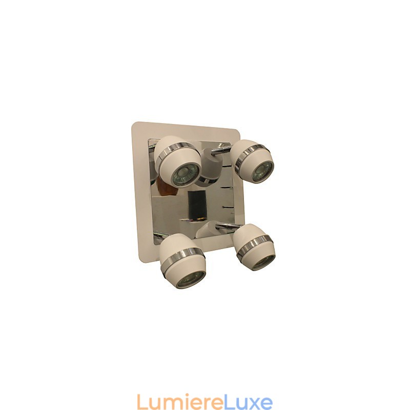 Appliques murales modernes sphériques chromées pour salle de bain avec 4 lumières