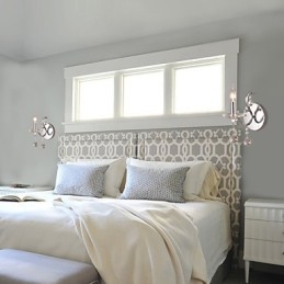 Applique murale en cristal argenté à 1 lumière