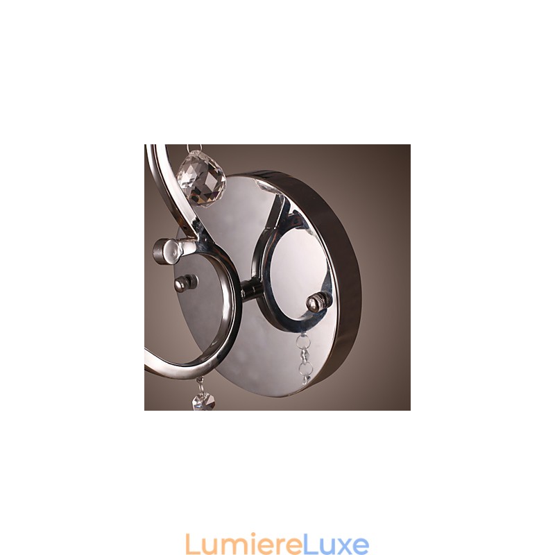 Applique murale en cristal argenté à 1 lumière