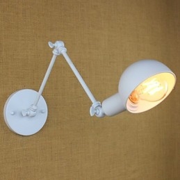 Applique murale moderne blanche à bras long en fer forgé double pour salon, couloir, chambre à coucher, chevet, bureau