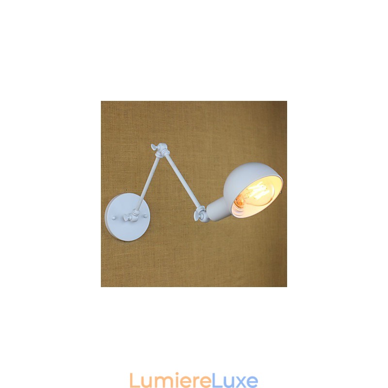 Applique murale moderne blanche à bras long en fer forgé double pour salon, couloir, chambre à coucher, chevet, bureau