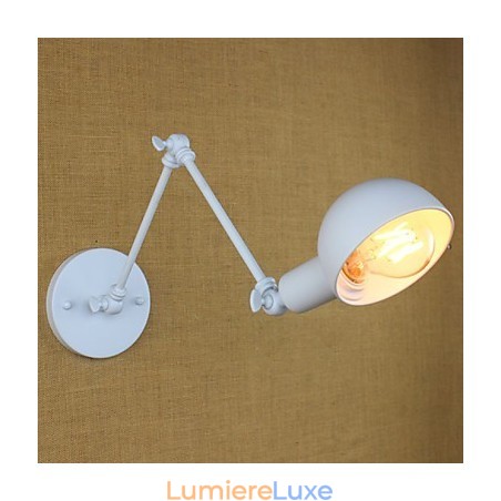 Applique murale moderne blanche à bras long en fer forgé double pour salon, couloir, chambre à coucher, chevet, bureau Applique murale moderne blanche à bras long en fer forgé double pour salon, couloir, chambre à coucher, chevet, bureau