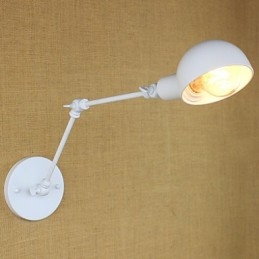 Applique murale moderne blanche à bras long en fer forgé double pour salon, couloir, chambre à coucher, chevet, bureau