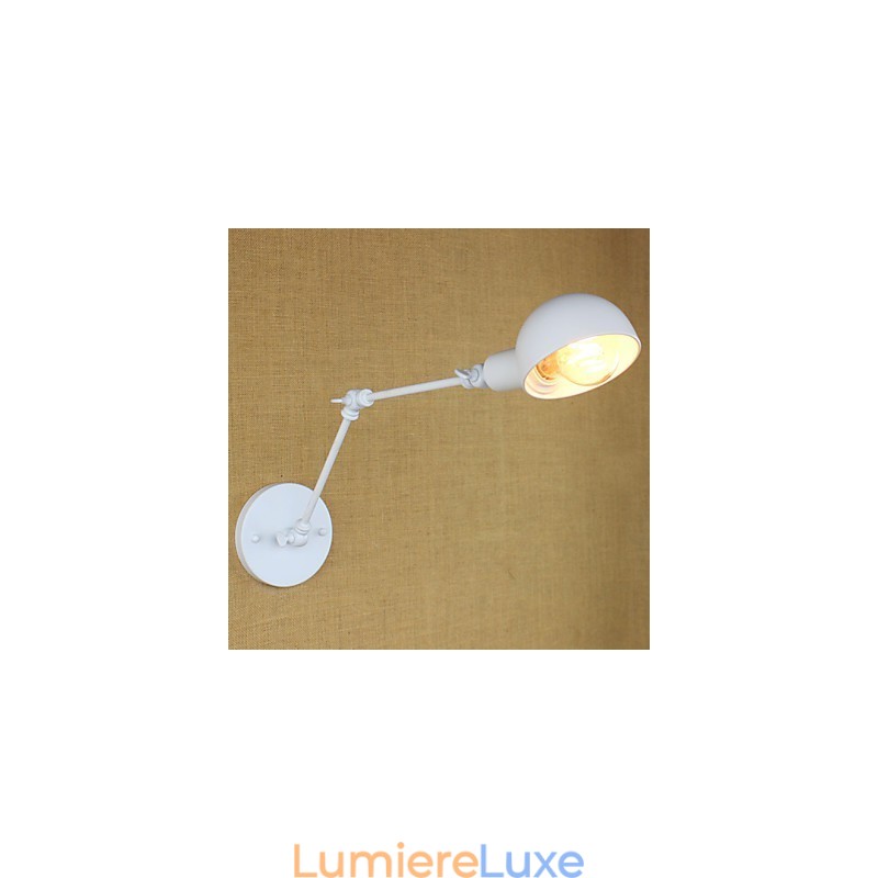 Applique murale moderne blanche à bras long en fer forgé double pour salon, couloir, chambre à coucher, chevet, bureau