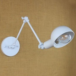 Applique murale moderne blanche à bras long en fer forgé double pour salon, couloir, chambre à coucher, chevet, bureau