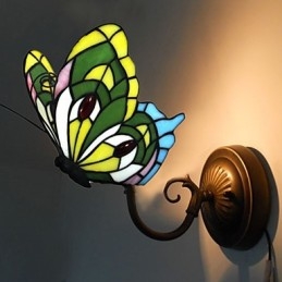 Applique murale créative en fer forgé, style méditerranéen européen et rural, luminaires en verre