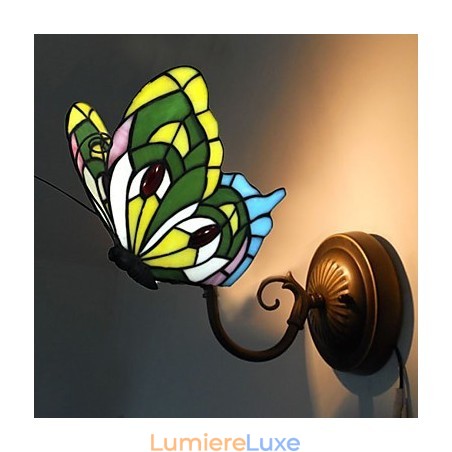 Applique murale créative en fer forgé, style méditerranéen européen et rural, luminaires en verre Applique murale créative en fer forgé, style méditerranéen européen et rural, luminaires en verre