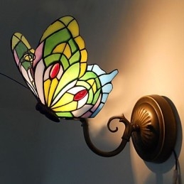 Applique murale créative en fer forgé, style méditerranéen européen et rural, luminaires en verre