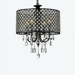 Lustre traditionnel classique en cristal et métal chromé