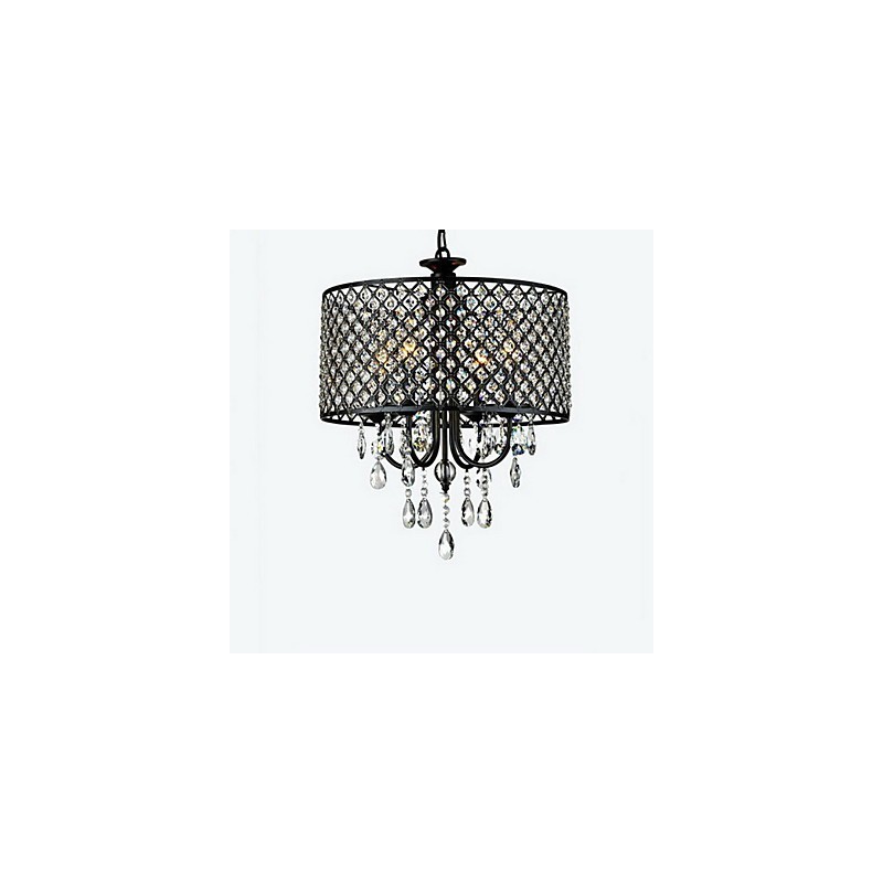 Lustre traditionnel classique en cristal et métal chromé
