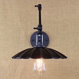 Lampe de chevet pour chambre à coucher, hôtel, restaurant, rétro, noir mat, ceinture, bras long, double interrupteur mural