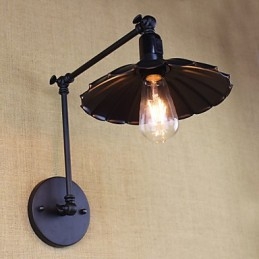 Lampe de chevet pour chambre à coucher, hôtel, restaurant, rétro, noir mat, ceinture, bras long, double interrupteur mural