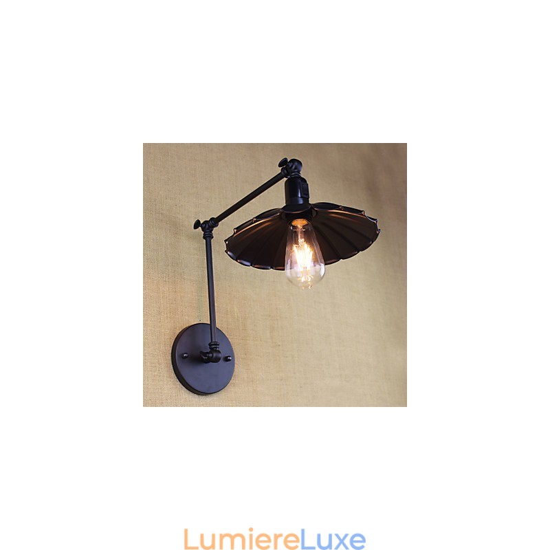 Lampe de chevet pour chambre à coucher, hôtel, restaurant, rétro, noir mat, ceinture, bras long, double interrupteur mural