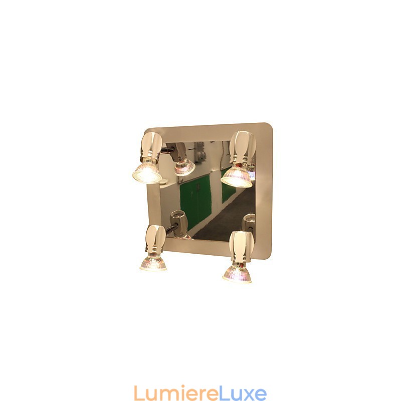 Appliques murales modernes chromées pour salle de bain avec 4 lumières