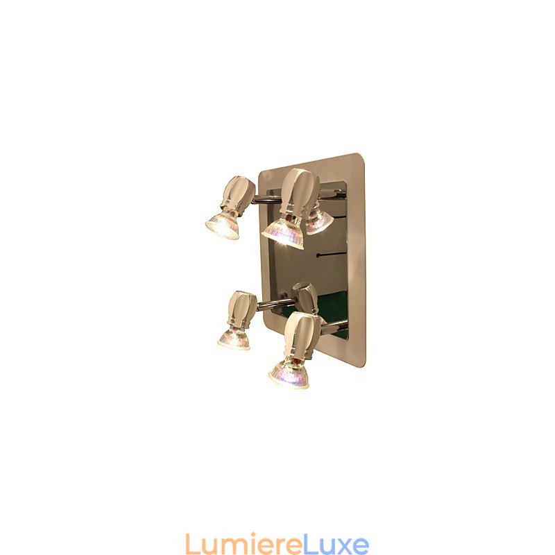 Appliques murales modernes chromées pour salle de bain avec 4 lumières