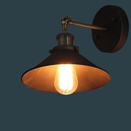 Applique murale industrielle vintage Edison Simplicity à 1 ampoule pour salle à manger, bureau, couloir, métal