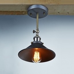 Applique murale industrielle vintage Edison Simplicity à 1 ampoule pour salle à manger, bureau, couloir, métal