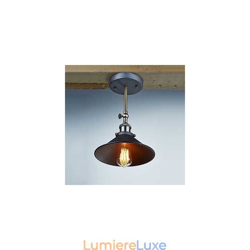 Applique murale industrielle vintage Edison Simplicity à 1 ampoule pour salle à manger, bureau, couloir, métal