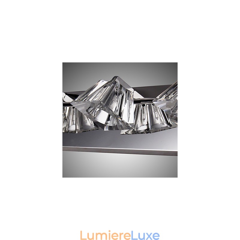 Applique murale moderne avec abat-jour en verre, 4 lumières, façade miroir