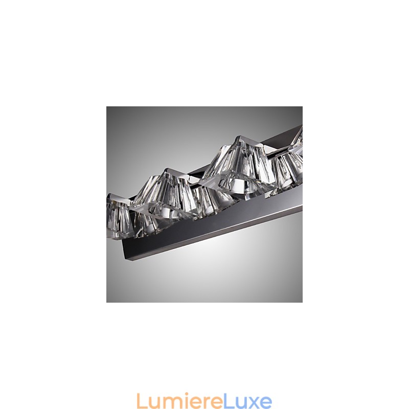 Applique murale moderne avec abat-jour en verre, 4 lumières, façade miroir