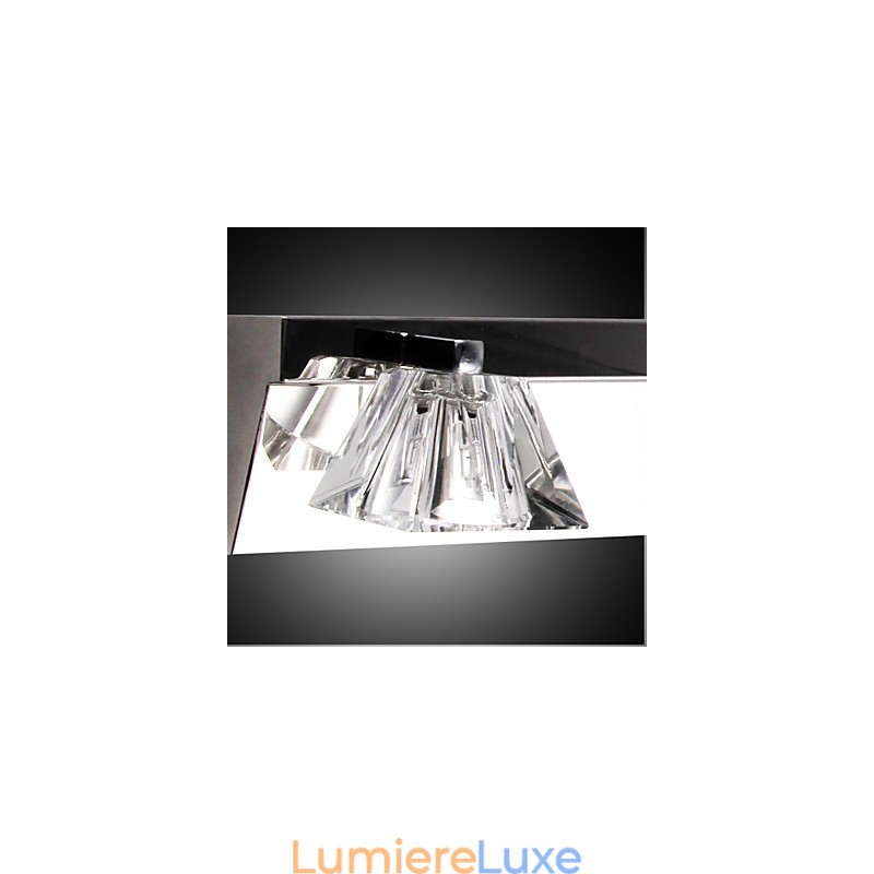 Applique murale moderne avec abat-jour en verre, 4 lumières, façade miroir