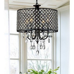 Lustre traditionnel classique en cristal et métal chromé