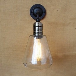 Applique murale en verre transparent de style campagnard méditerranéen américain