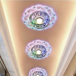 Plafonnier en cristal, spot SMD 3 W, lampe créative, tube lumineux coloré, plafonnier