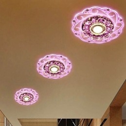 Plafonnier en cristal, spot SMD 3 W, lampe créative, tube lumineux coloré, plafonnier