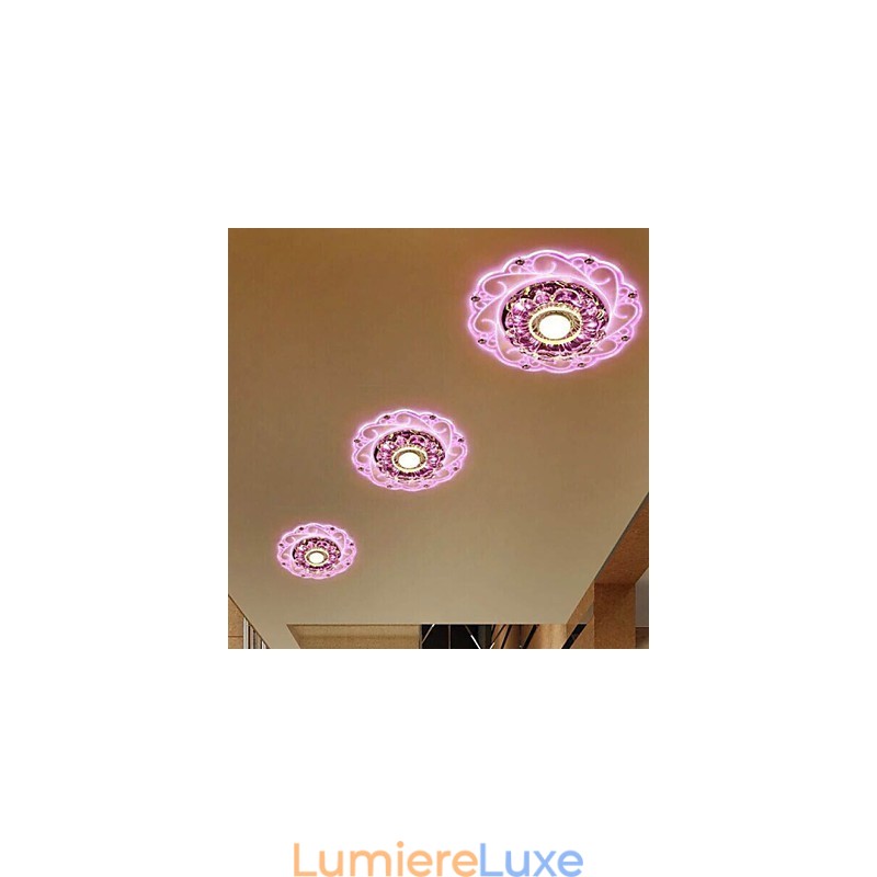 Plafonnier en cristal, spot SMD 3 W, lampe créative, tube lumineux coloré, plafonnier