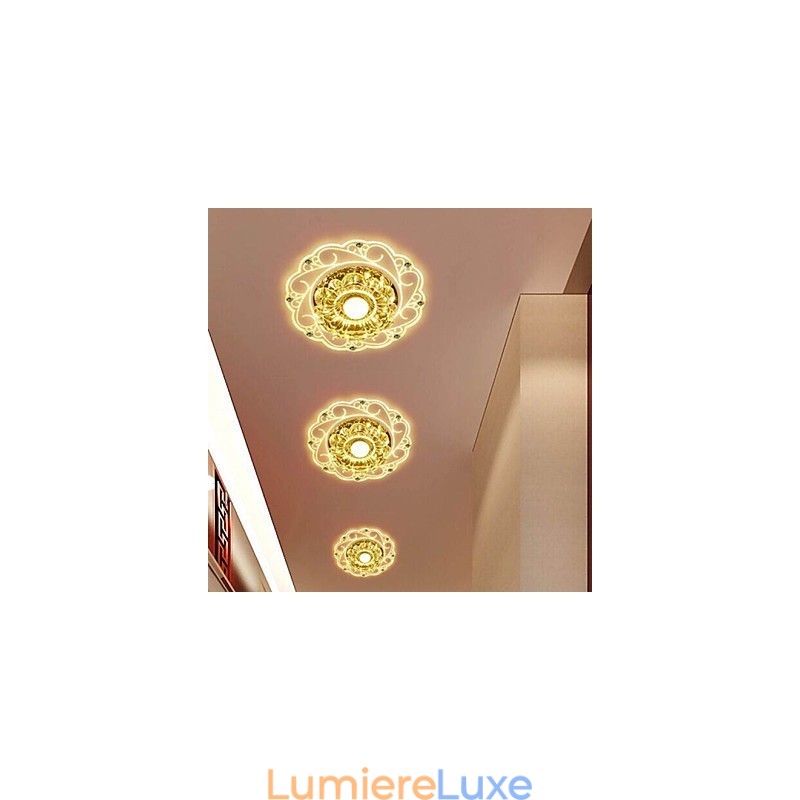 Plafonnier en cristal, spot SMD 3 W, lampe créative, tube lumineux coloré, plafonnier
