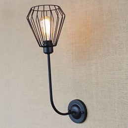 Lampe de chevet à tête unique en fer, style antique, style country américain