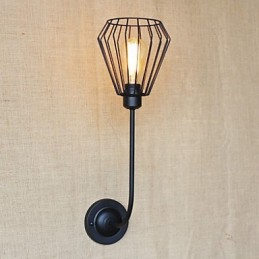 Lampe de chevet à tête unique en fer, style antique, style country américain