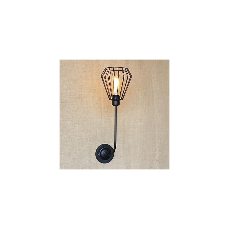 Lampe de chevet à tête unique en fer, style antique, style country américain