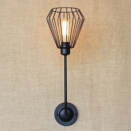 Lampe de chevet à tête unique en fer, style antique, style country américain